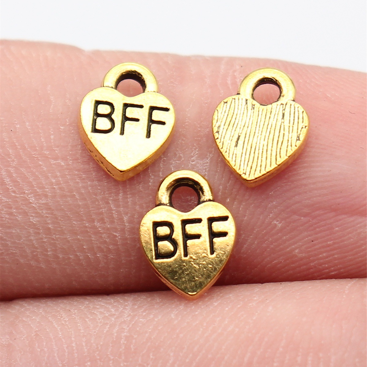 Vintage Collectibles For Sale - 40pcs 9.3x7mm Antique Gold Color Bff
