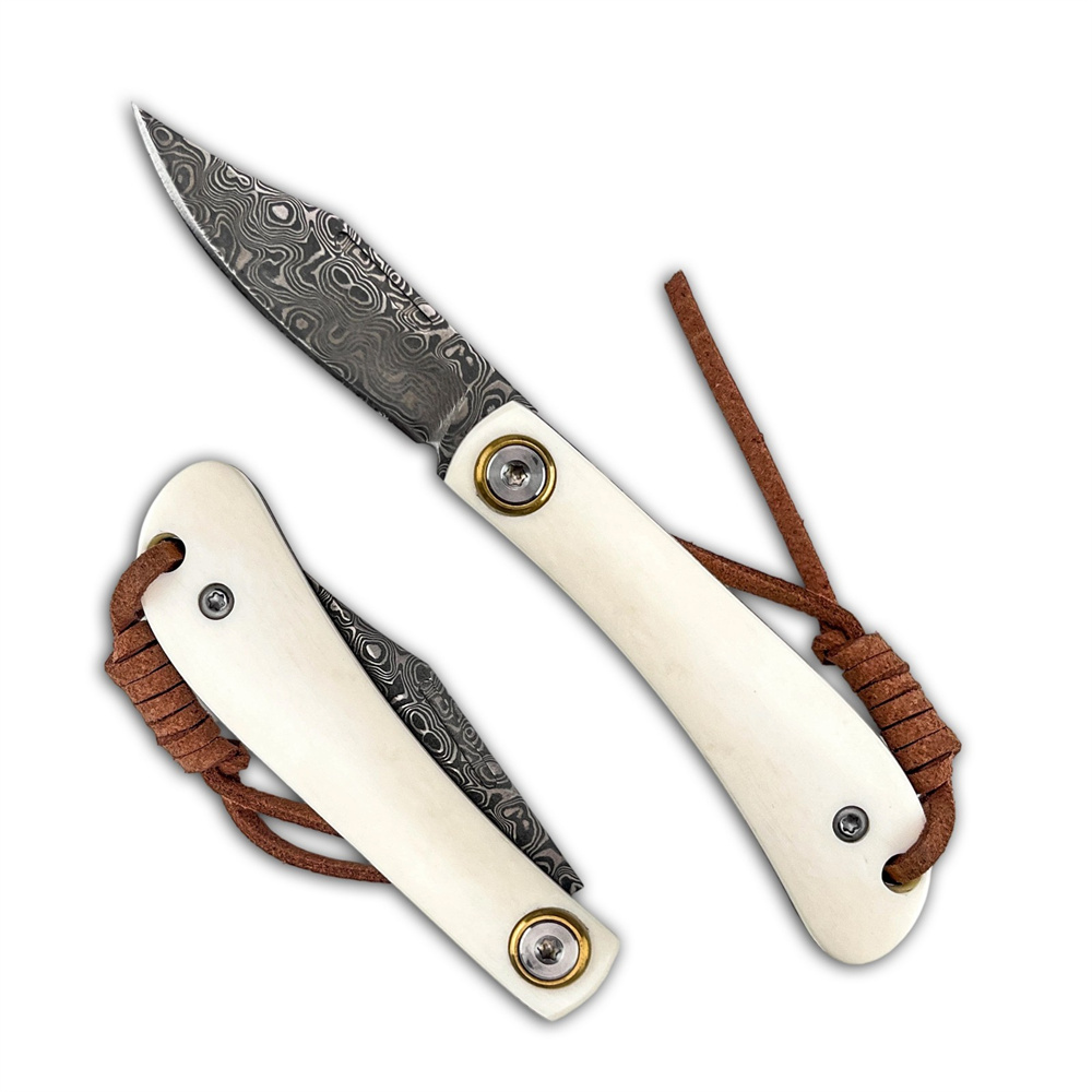 Compact Vintage Damascus Foldi - Vintage Collectible Knives ulasan dan harga