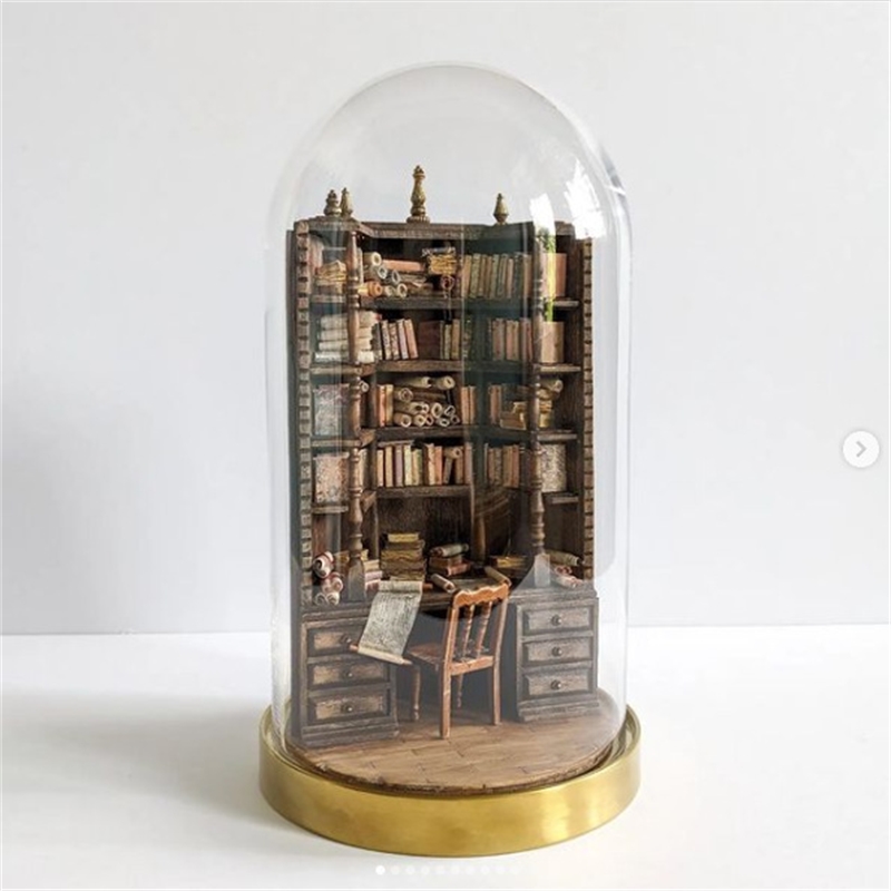 Miniature Bookcase Bookshelf D - Vintage And Collectible Books ulasan dan harga