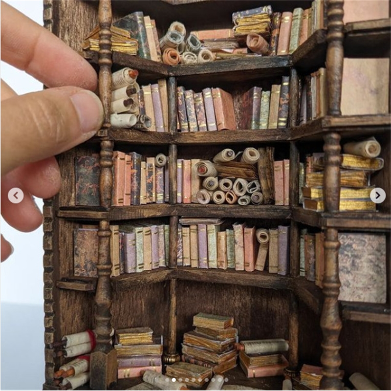 Miniature Bookcase Bookshelf D - Vintage And Collectible Books ulasan dan harga