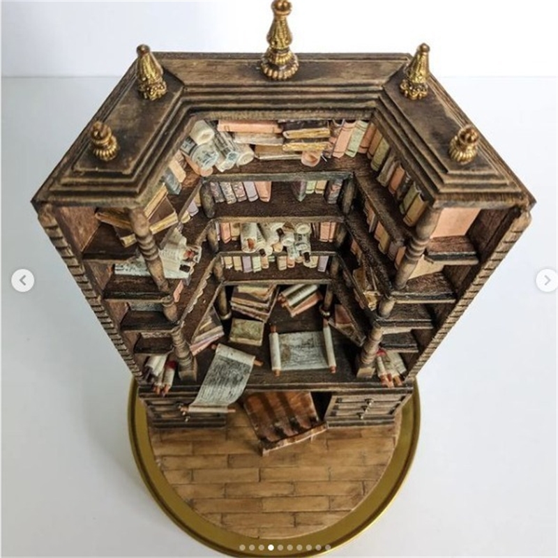 Miniature Bookcase Bookshelf D - Vintage And Collectible Books ulasan dan harga