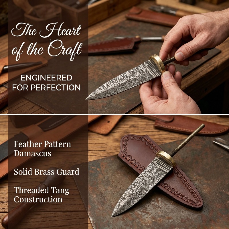 Vintage Damascus Steel Tea Kni - Vintage Collectible Knives ulasan dan harga