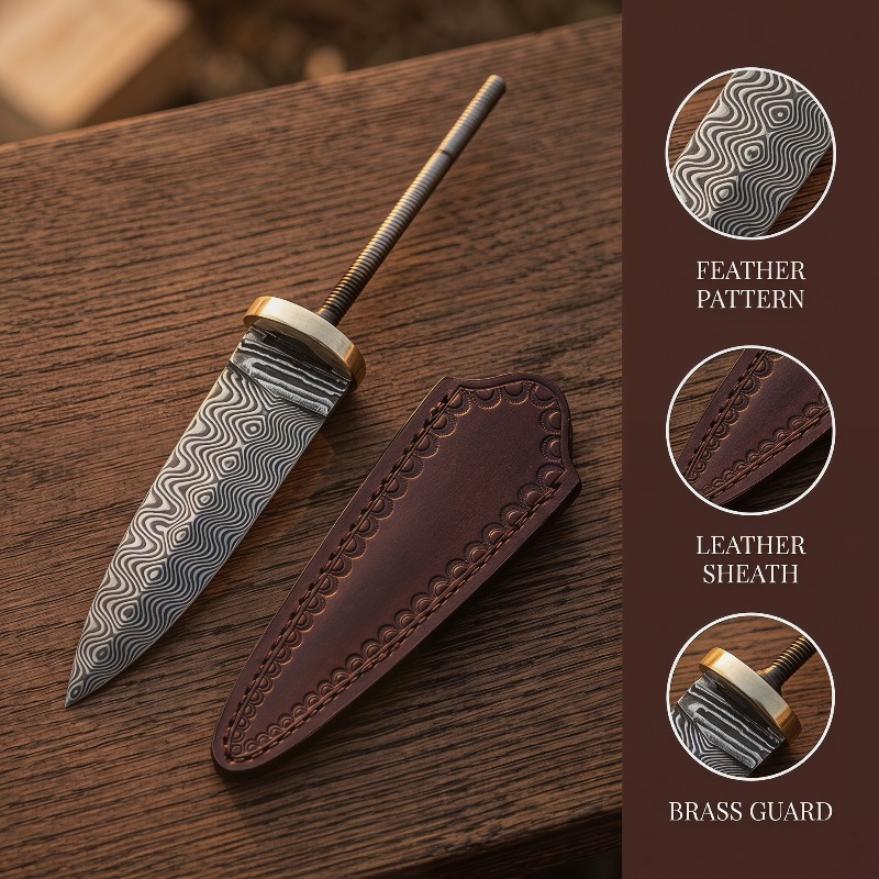 Vintage Damascus Steel Tea Kni - Vintage Collectible Knives ulasan dan harga